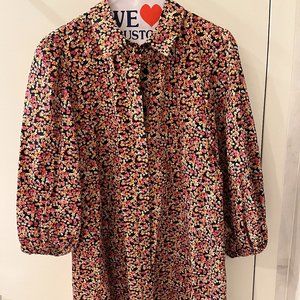 Zara floral dress with puffy sleeves